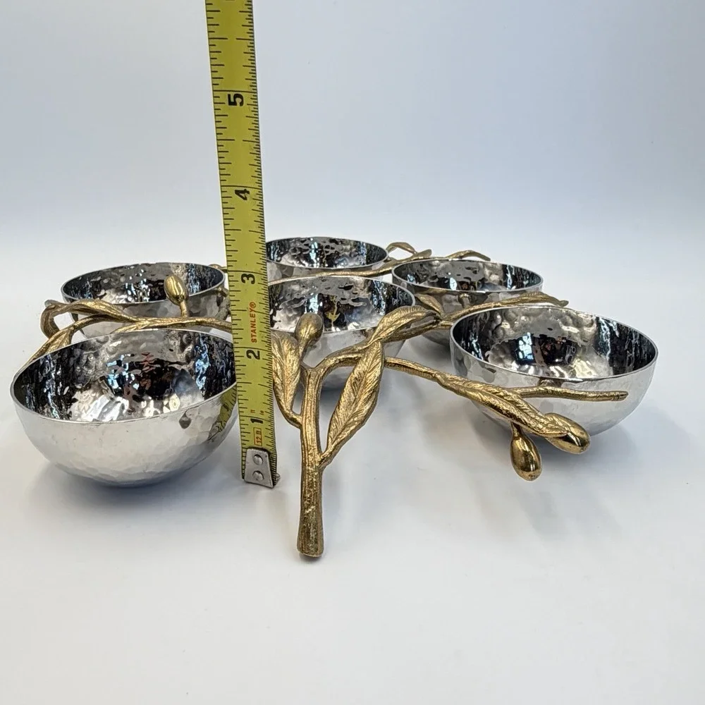 Michael Aram Olive Branch Seder Plate Passover Stainless Steel Brass